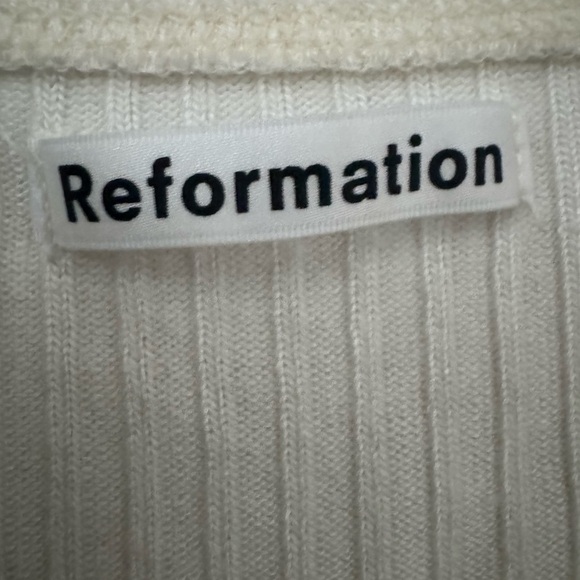 Reformation rubbed knit cinch  Top cream  sz L  Blouse - Picture 5 of 11